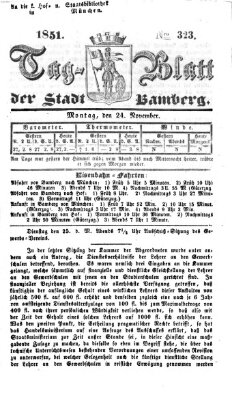 Tag-Blatt der Stadt Bamberg (Bamberger Tagblatt) Montag 24. November 1851