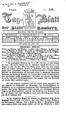 Tag-Blatt der Stadt Bamberg (Bamberger Tagblatt) Freitag 19. Dezember 1851