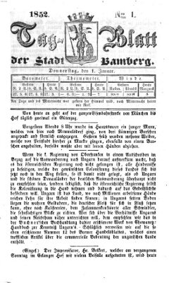 Tag-Blatt der Stadt Bamberg (Bamberger Tagblatt) Donnerstag 1. Januar 1852