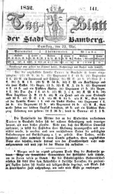 Tag-Blatt der Stadt Bamberg (Bamberger Tagblatt) Samstag 22. Mai 1852