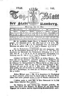 Tag-Blatt der Stadt Bamberg (Bamberger Tagblatt) Montag 24. Mai 1852