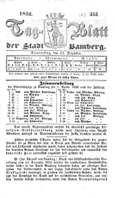 Tag-Blatt der Stadt Bamberg (Bamberger Tagblatt) Donnerstag 23. Dezember 1852