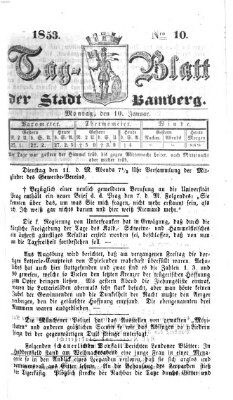 Tag-Blatt der Stadt Bamberg (Bamberger Tagblatt) Montag 10. Januar 1853