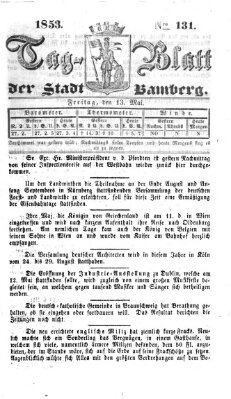 Tag-Blatt der Stadt Bamberg (Bamberger Tagblatt) Freitag 13. Mai 1853