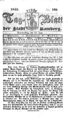 Tag-Blatt der Stadt Bamberg (Bamberger Tagblatt) Donnerstag 23. Juni 1853