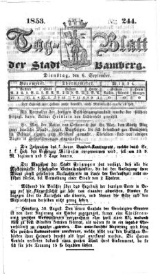 Tag-Blatt der Stadt Bamberg (Bamberger Tagblatt) Dienstag 6. September 1853