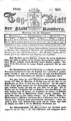 Tag-Blatt der Stadt Bamberg (Bamberger Tagblatt) Montag 19. September 1853