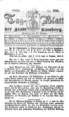Tag-Blatt der Stadt Bamberg (Bamberger Tagblatt) Freitag 21. Oktober 1853