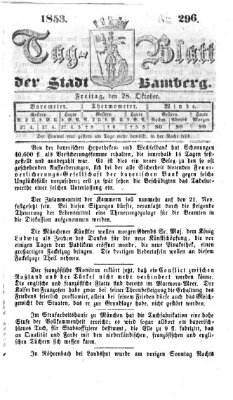Tag-Blatt der Stadt Bamberg (Bamberger Tagblatt) Freitag 28. Oktober 1853
