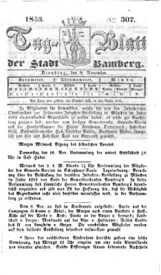 Tag-Blatt der Stadt Bamberg (Bamberger Tagblatt) Dienstag 8. November 1853