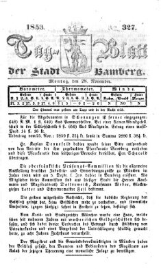Tag-Blatt der Stadt Bamberg (Bamberger Tagblatt) Montag 28. November 1853
