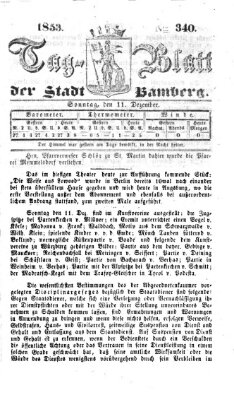 Tag-Blatt der Stadt Bamberg (Bamberger Tagblatt) Sonntag 11. Dezember 1853