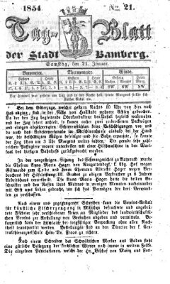 Tag-Blatt der Stadt Bamberg (Bamberger Tagblatt) Samstag 21. Januar 1854