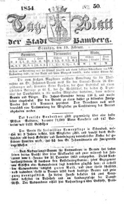 Tag-Blatt der Stadt Bamberg (Bamberger Tagblatt) Sonntag 19. Februar 1854