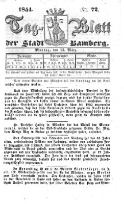 Tag-Blatt der Stadt Bamberg (Bamberger Tagblatt) Montag 13. März 1854