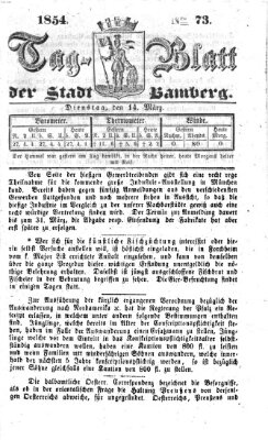 Tag-Blatt der Stadt Bamberg (Bamberger Tagblatt) Dienstag 14. März 1854