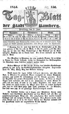 Tag-Blatt der Stadt Bamberg (Bamberger Tagblatt) Freitag 9. Juni 1854