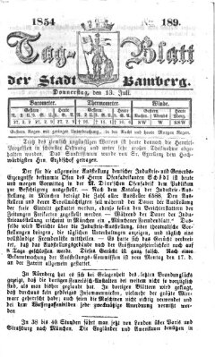 Tag-Blatt der Stadt Bamberg (Bamberger Tagblatt) Donnerstag 13. Juli 1854