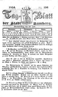 Tag-Blatt der Stadt Bamberg (Bamberger Tagblatt) Donnerstag 20. Juli 1854