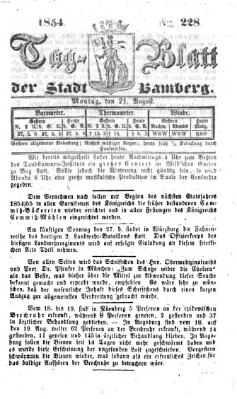 Tag-Blatt der Stadt Bamberg (Bamberger Tagblatt) Montag 21. August 1854