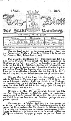 Tag-Blatt der Stadt Bamberg (Bamberger Tagblatt) Donnerstag 31. August 1854