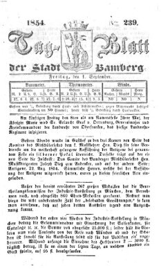 Tag-Blatt der Stadt Bamberg (Bamberger Tagblatt) Freitag 1. September 1854