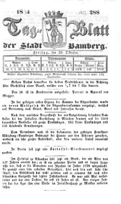 Tag-Blatt der Stadt Bamberg (Bamberger Tagblatt) Freitag 20. Oktober 1854