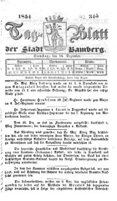 Tag-Blatt der Stadt Bamberg (Bamberger Tagblatt) Samstag 16. Dezember 1854