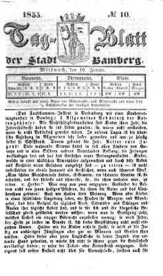 Tag-Blatt der Stadt Bamberg (Bamberger Tagblatt) Mittwoch 10. Januar 1855