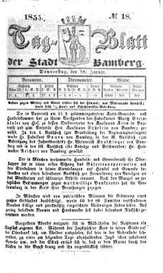 Tag-Blatt der Stadt Bamberg (Bamberger Tagblatt) Donnerstag 18. Januar 1855