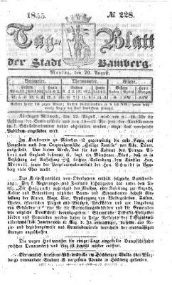 Tag-Blatt der Stadt Bamberg (Bamberger Tagblatt) Montag 20. August 1855