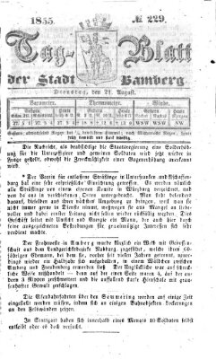Tag-Blatt der Stadt Bamberg (Bamberger Tagblatt) Dienstag 21. August 1855