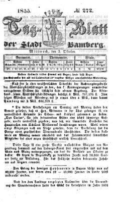 Tag-Blatt der Stadt Bamberg (Bamberger Tagblatt) Mittwoch 3. Oktober 1855