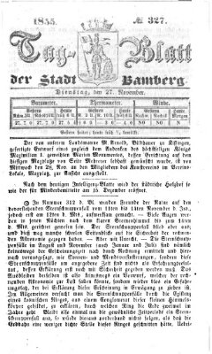 Tag-Blatt der Stadt Bamberg (Bamberger Tagblatt) Dienstag 27. November 1855