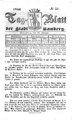Tag-Blatt der Stadt Bamberg (Bamberger Tagblatt) Dienstag 26. Februar 1856