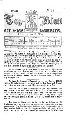 Tag-Blatt der Stadt Bamberg (Bamberger Tagblatt) Dienstag 18. März 1856
