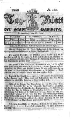 Tag-Blatt der Stadt Bamberg (Bamberger Tagblatt) Donnerstag 19. Juni 1856