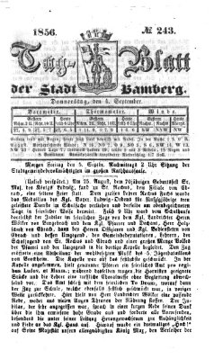Tag-Blatt der Stadt Bamberg (Bamberger Tagblatt) Donnerstag 4. September 1856