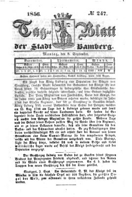 Tag-Blatt der Stadt Bamberg (Bamberger Tagblatt) Montag 8. September 1856