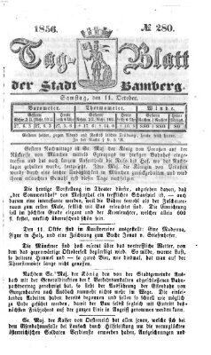 Tag-Blatt der Stadt Bamberg (Bamberger Tagblatt) Samstag 11. Oktober 1856
