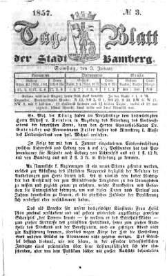 Tag-Blatt der Stadt Bamberg (Bamberger Tagblatt) Samstag 3. Januar 1857