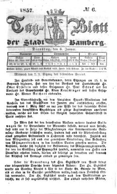 Tag-Blatt der Stadt Bamberg (Bamberger Tagblatt) Dienstag 6. Januar 1857