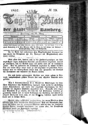 Tag-Blatt der Stadt Bamberg (Bamberger Tagblatt) Freitag 20. März 1857