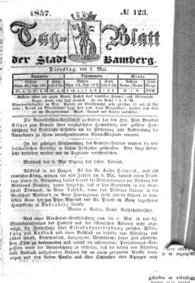 Tag-Blatt der Stadt Bamberg (Bamberger Tagblatt) Dienstag 5. Mai 1857