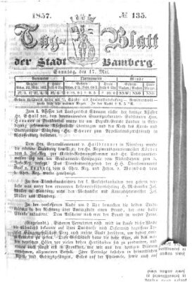 Tag-Blatt der Stadt Bamberg (Bamberger Tagblatt) Sonntag 17. Mai 1857