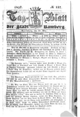 Tag-Blatt der Stadt Bamberg (Bamberger Tagblatt) Dienstag 19. Mai 1857