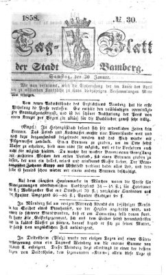 Tag-Blatt der Stadt Bamberg (Bamberger Tagblatt) Samstag 30. Januar 1858