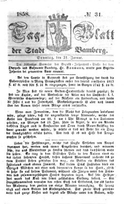 Tag-Blatt der Stadt Bamberg (Bamberger Tagblatt) Sonntag 31. Januar 1858