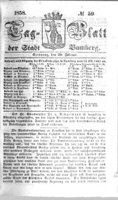Tag-Blatt der Stadt Bamberg (Bamberger Tagblatt) Sonntag 28. Februar 1858