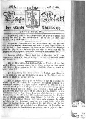 Tag-Blatt der Stadt Bamberg (Bamberger Tagblatt) Freitag 28. Mai 1858